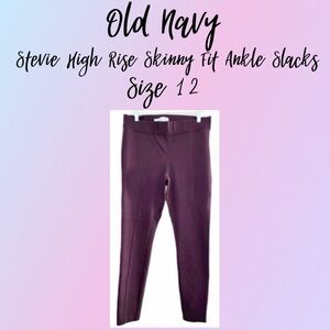 Old Navy Stevie Skinny Fit Pull-On High Waste Ankle Pin-Tuck Seams L- NWT